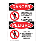 OSHA DANGER Chemical Storage Area Keep Out Bilingual Sign ODB-1645