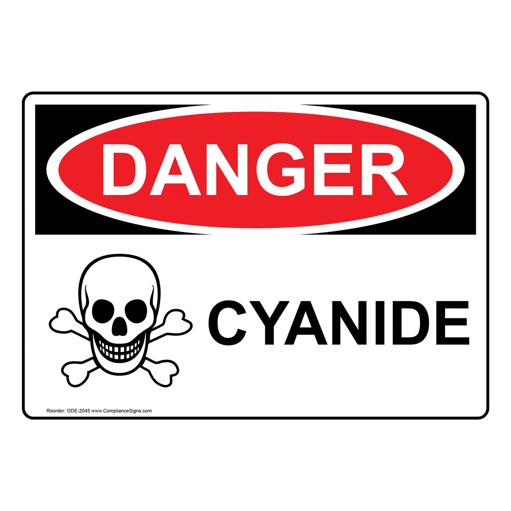 Danger Cyanide Plastic Sign OR Sticker WCD14 