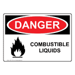 OSHA DANGER Combustible Liquids Sign ODE-1735 Combustible