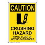 Portrait OSHA Crushing Hazard Stand Sign With Symbol OCEP-13082