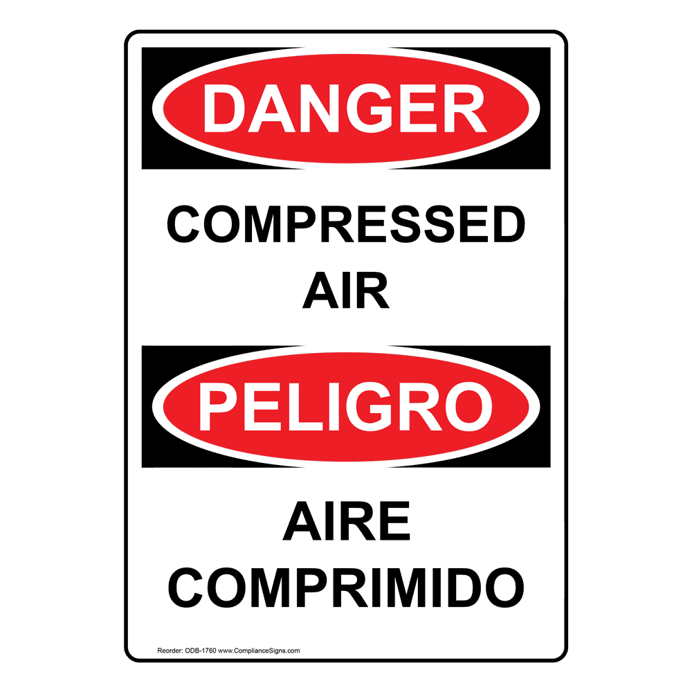 Atención aire comprimido señal advertencia para comprar