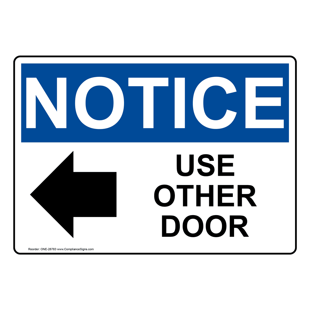 NOTICE All Deliveries to Back Door right arrow Aluminum Composite Sign 