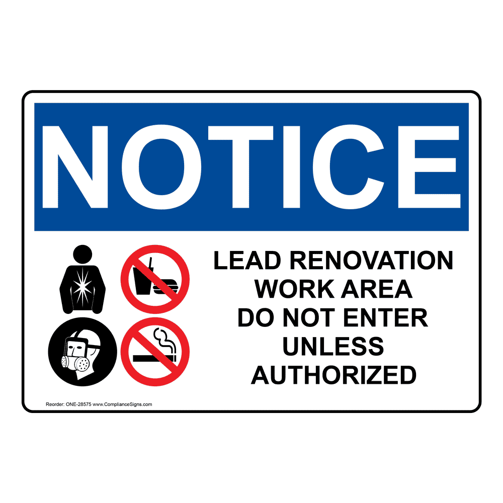 Notice Sign - Lead Renovation Work - OSHA