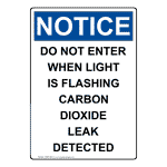 Portrait OSHA Do Not Enter When Light Is Flashing Sign ONEP-28470