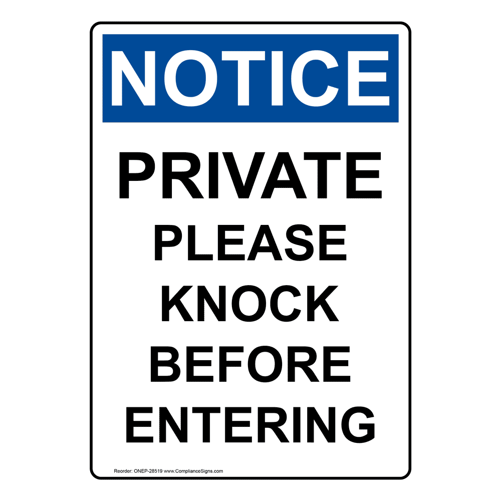 All Quality Standard Please Knock Before Entering Sign Black Medium