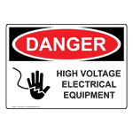 OSHA DANGER High Voltage Electrical Equipment Sign ODE-3695 Electrical