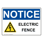 OSHA Electric Fence Sign With Symbol ONE-28618