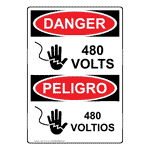 OSHA DANGER 480 Volts Sign ODB-1070 Electrical Voltage