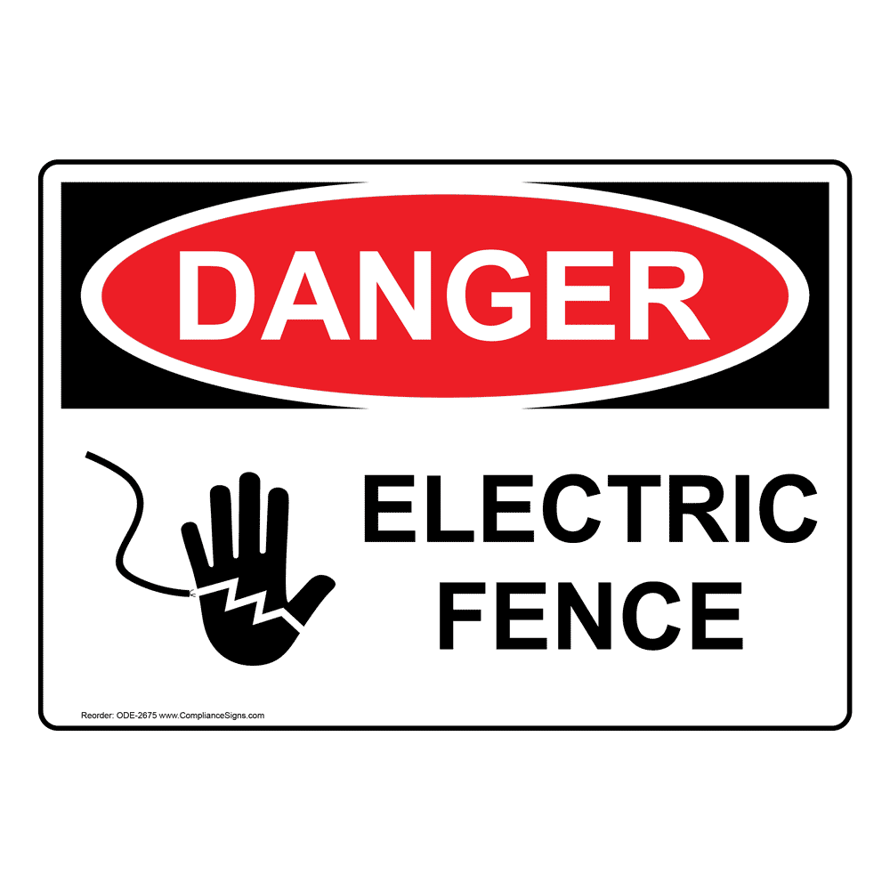 Warning electric fence safety sign 