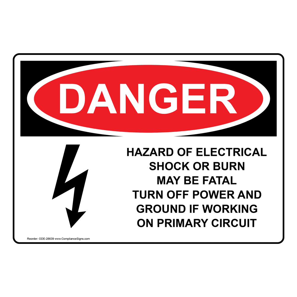 OSHA Sign - DANGER Hazard Of Electrical Shock Or - Electrical