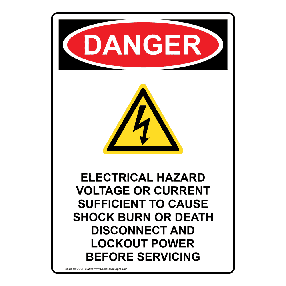 DANGER Sign - Electrical Hazard Voltage Or Current - OSHA - Easy Order