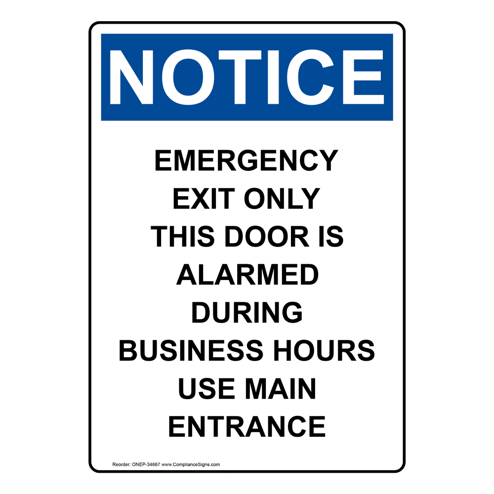 Osha Emergency Exit Door Sign Requirements