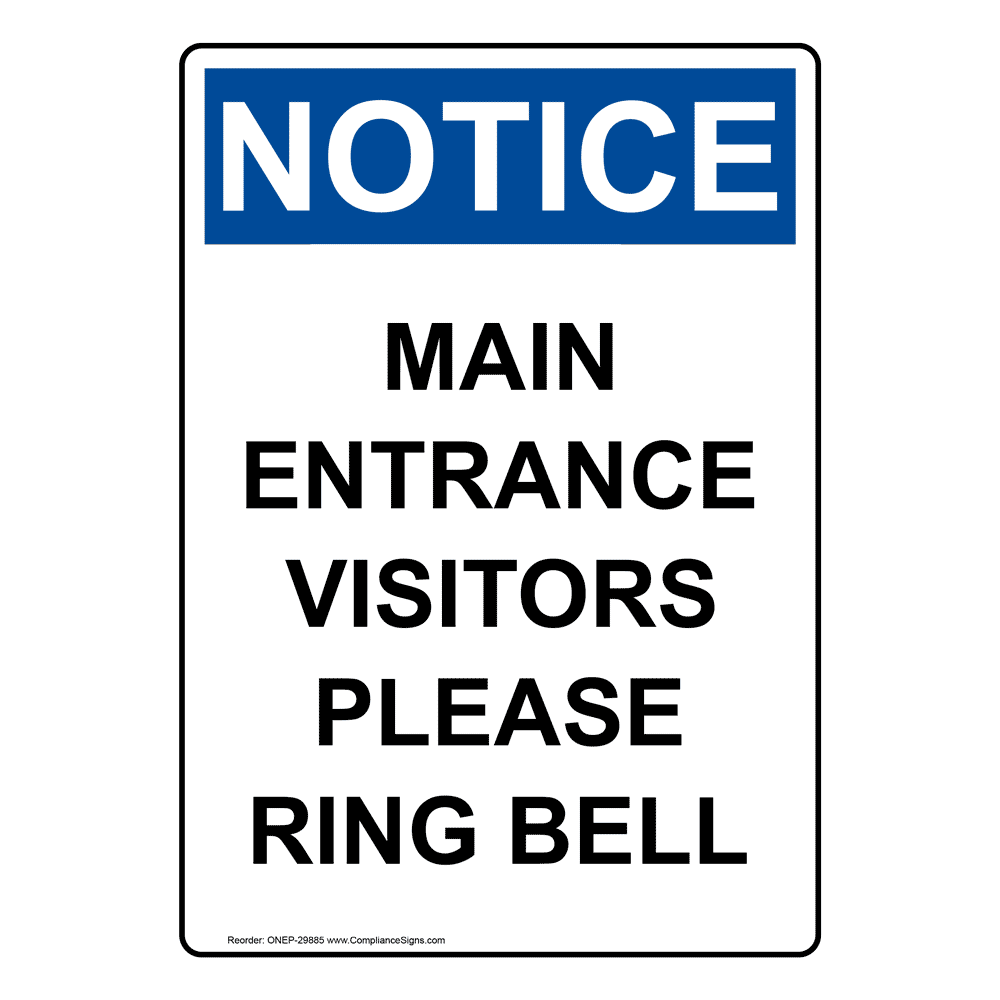 SMALL 'VISITORS PLEASE RING BELL FOR ASSISTANCE' SIGN PLAQUE NOTICE ANY COLOUR 