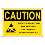 OSHA CAUTION Handling Electrostatic Sensitive Devices Sign OCE-18179