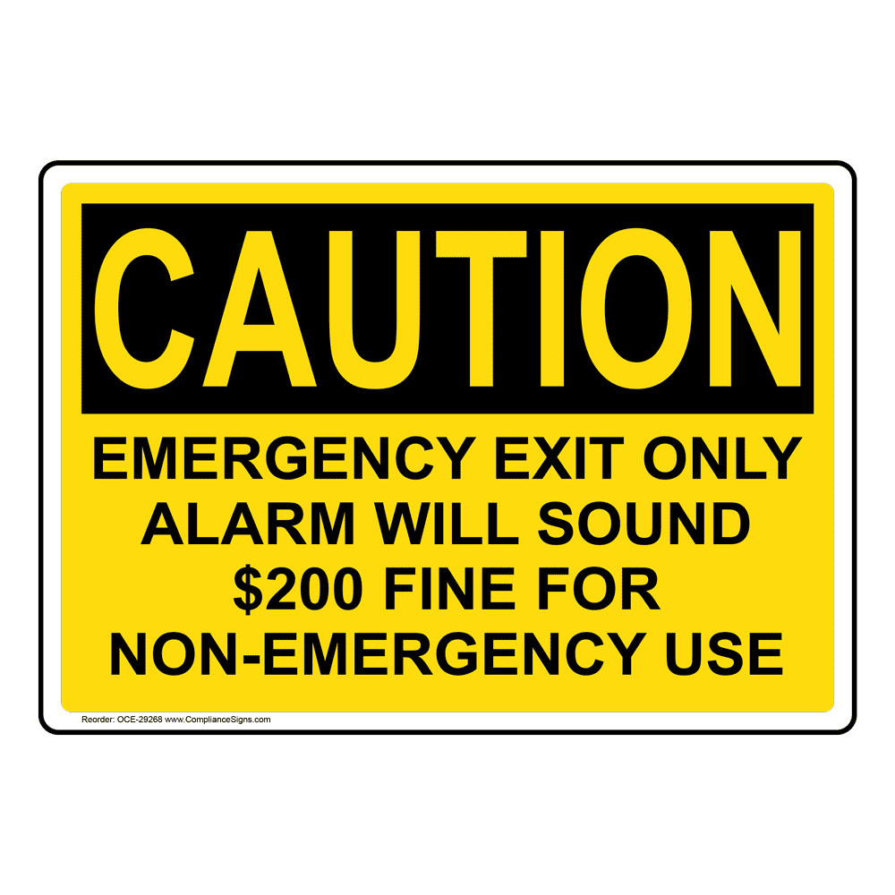 NOT AN EXIT Emergency Notice Caution Warning Building Sign Sticker set of 2 #2 