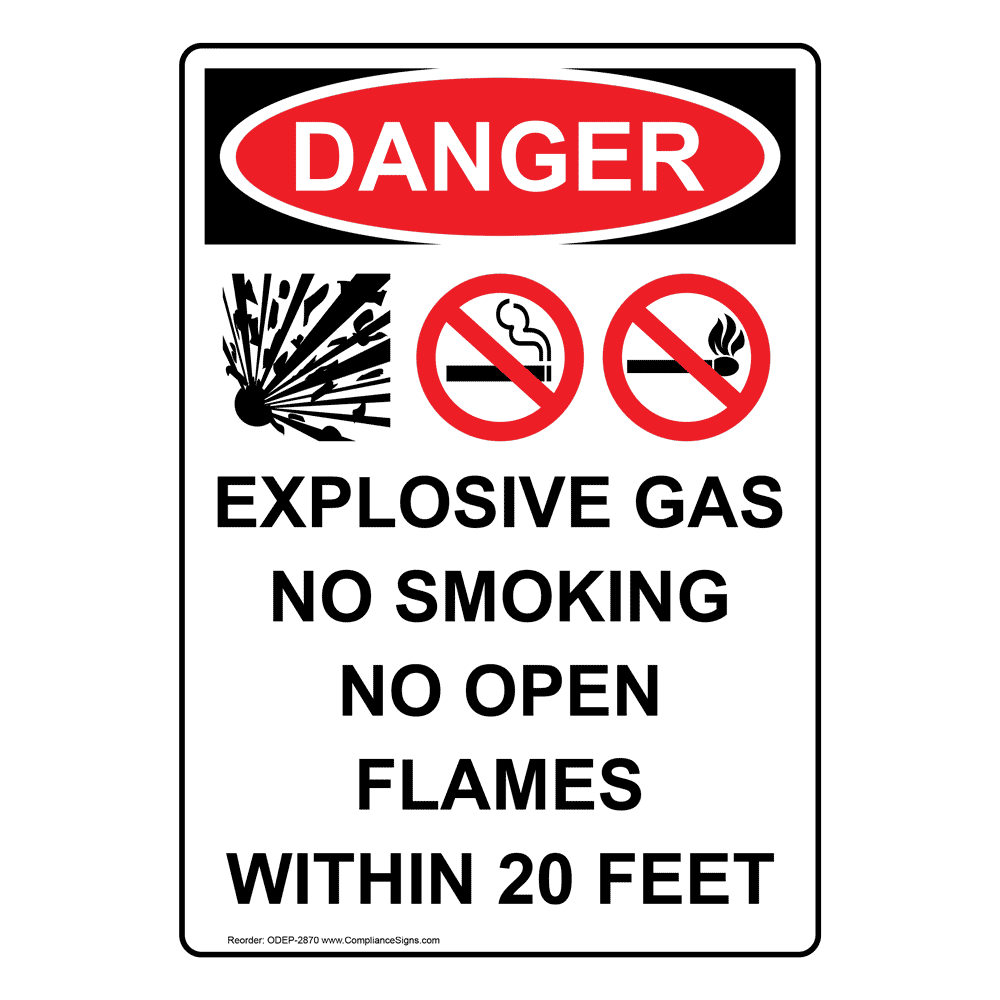"Danger Gasoline No Smoking" OSHA Safety Warehouse Office Sign 718453382733