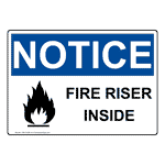 OSHA Fire Riser Inside Sign With Symbol ONE-31828