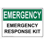OSHA EMERGENCY Emergency Response Kit Sign OEE-2760 Emergency Response