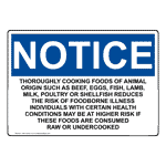 OSHA Thoroughly Cooking Foods Of Animal Sign ONE-30522