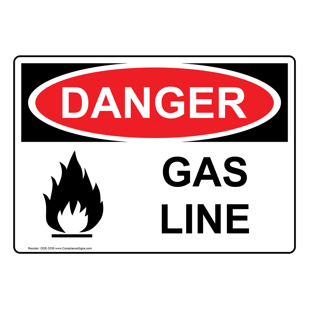 OSHA Sign DANGER Gas Line Sign Hazmat
