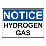 OSHA Hydrogen Gas Sign ONE-31156