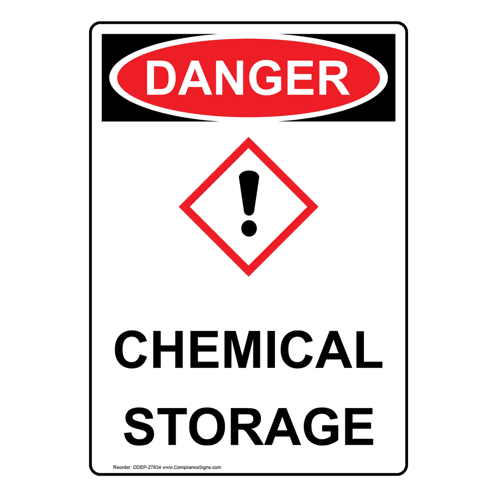 Vertical Osha Ghs Danger Sign Or Label Chemical Storage Chemical