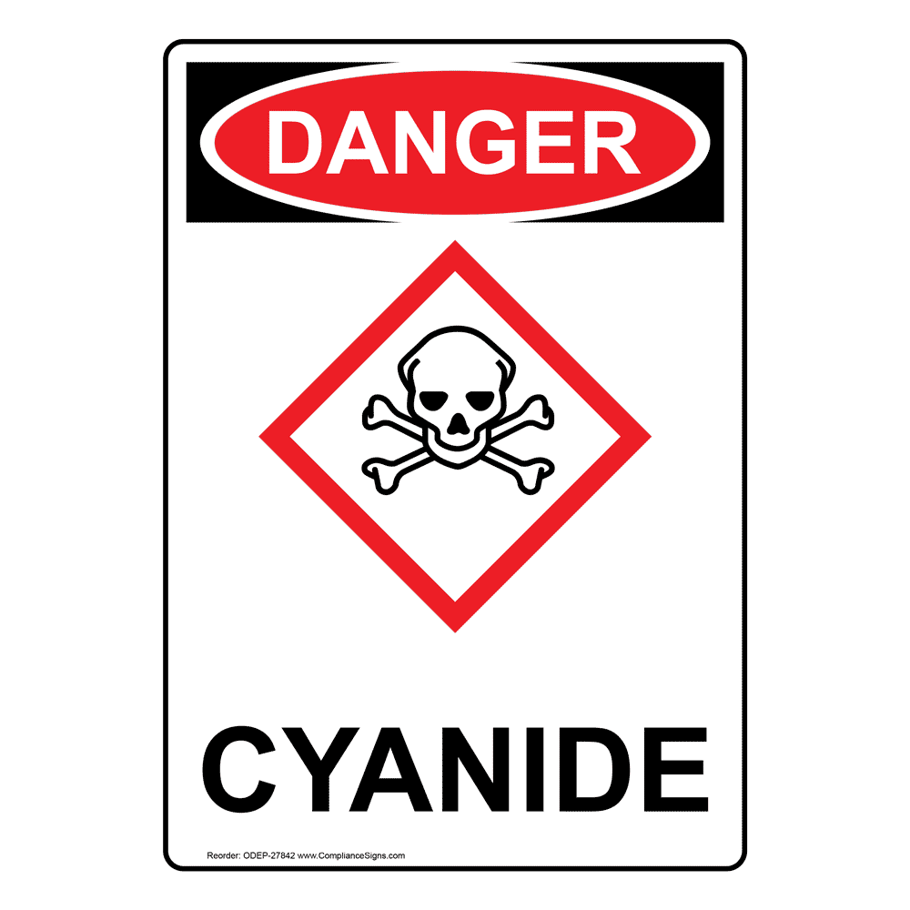 Vertical Osha Ghs Danger Sign Or Label Cyanide Chemical