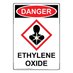 Portrait OSHA-GHS Ethylene Oxide Sign With Symbol ODEP-38328