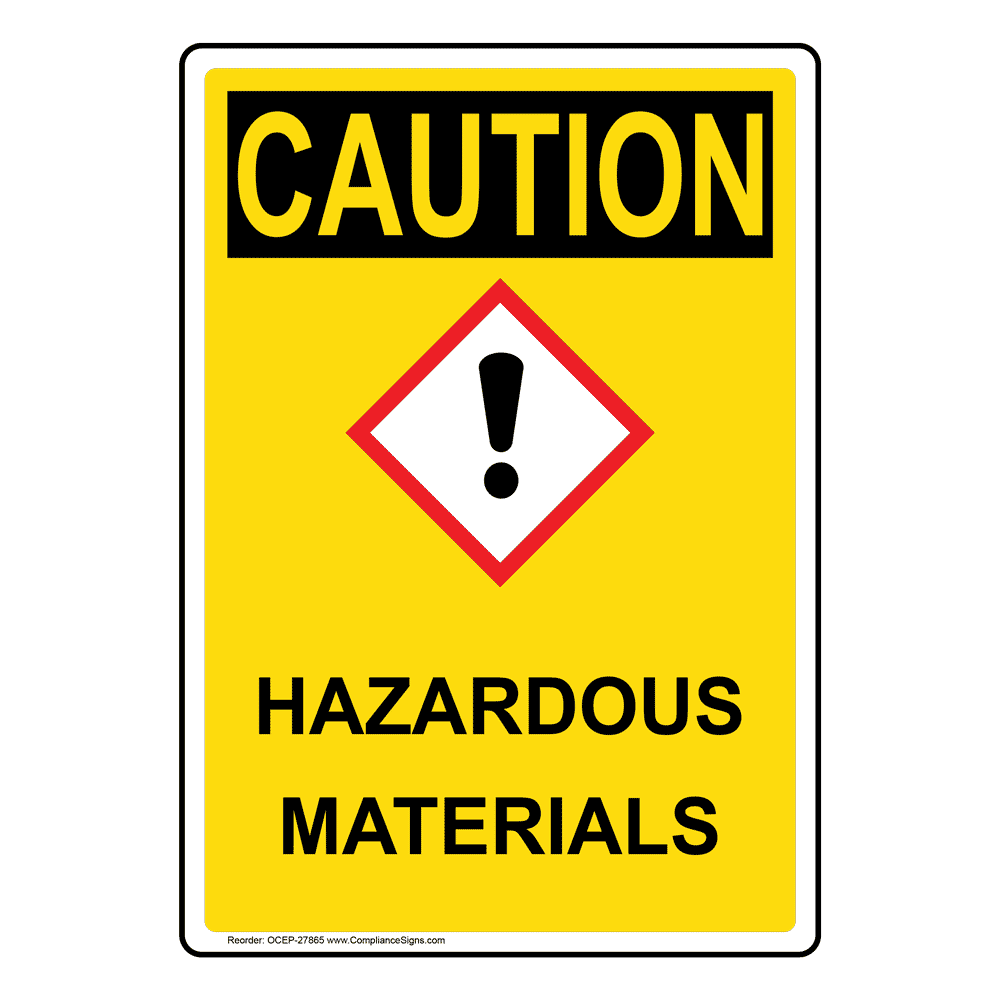 Vertical Hazmat Sign Hazardous Materials OSHAGHS
