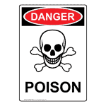 Portrait OSHA Poison Sign With Symbol ODEP-5290