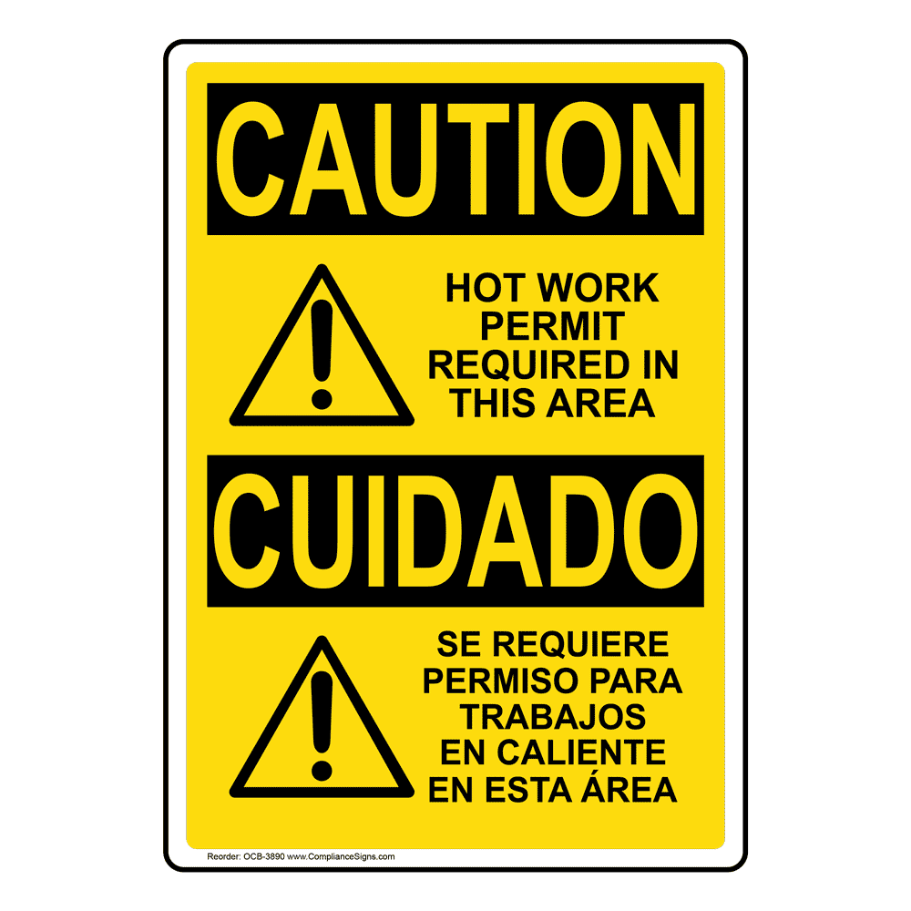 Caution Hot Work Area OSHA SignVinyl Sticker Decal 8