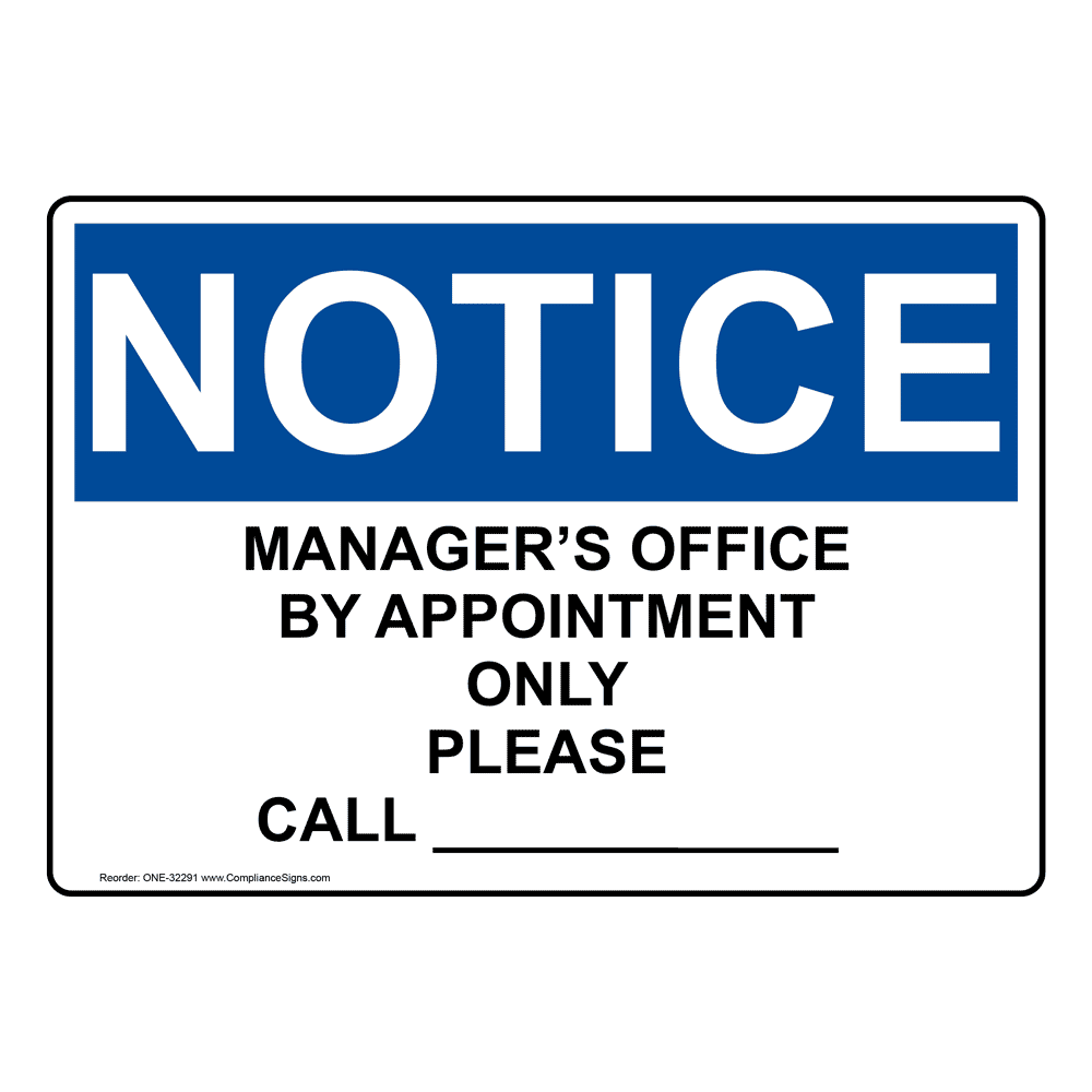 office open by appointment only sign