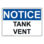 OSHA Tank Vent Sign ONE-36788