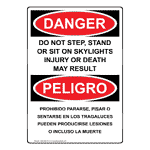 OSHA Danger Skylights Sign