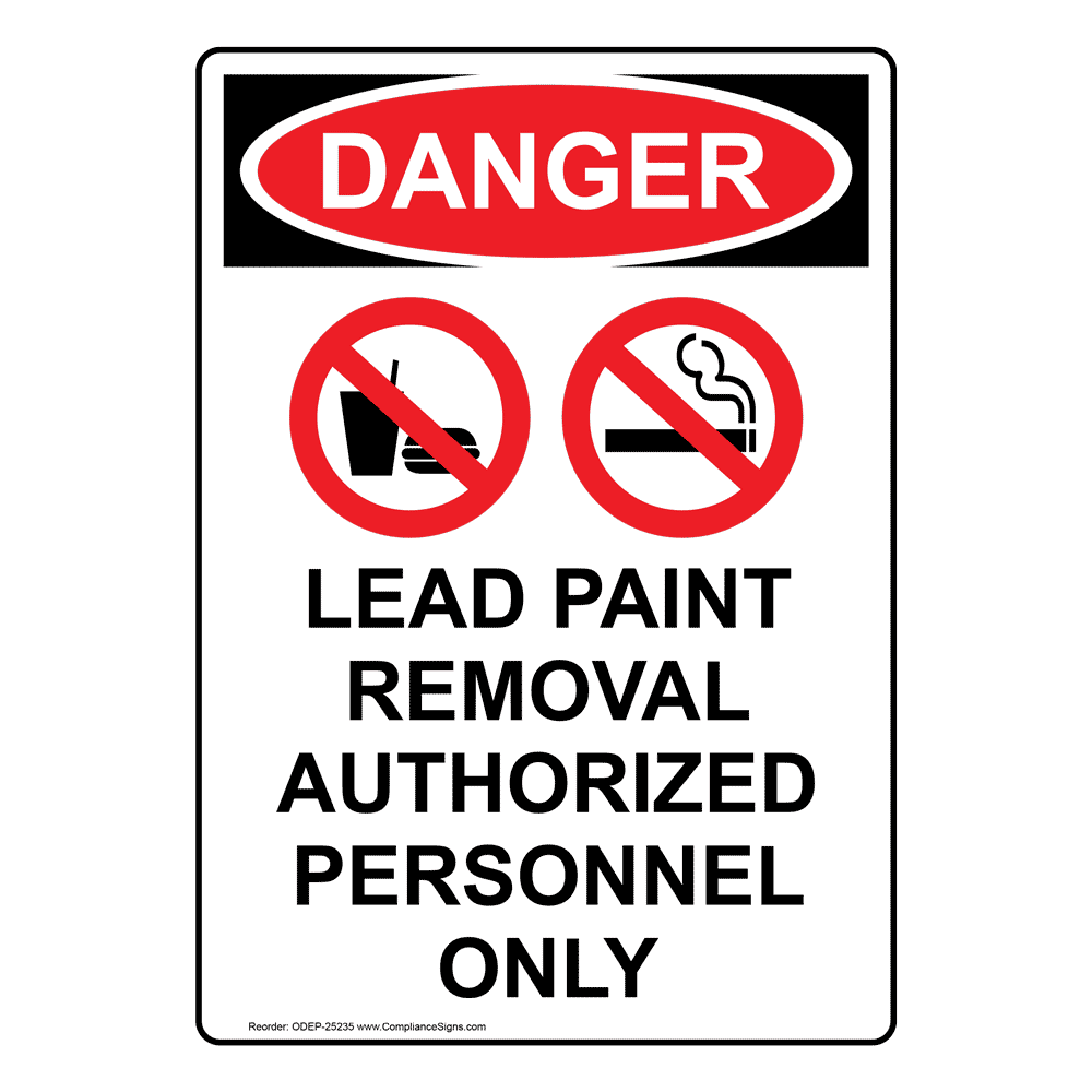 Vertical Lead Paint Sign OSHA DANGER