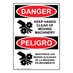 OSHA DANGER Keep Hands Clear Moving Machinery Bilingual Sign ODB-4100