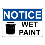 OSHA Wet Paint Sign With Symbol ONE-32948