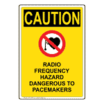 Portrait OSHA Radio Frequency Hazard Sign With Symbol OCEP-8396