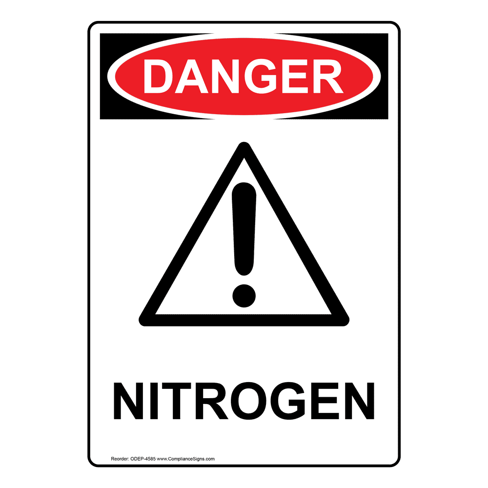 Vertical Nitrogen Sign - OSHA DANGER
