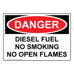 OSHA Diesel Fuel No Smoking No Open Flames Sign ODE-30723