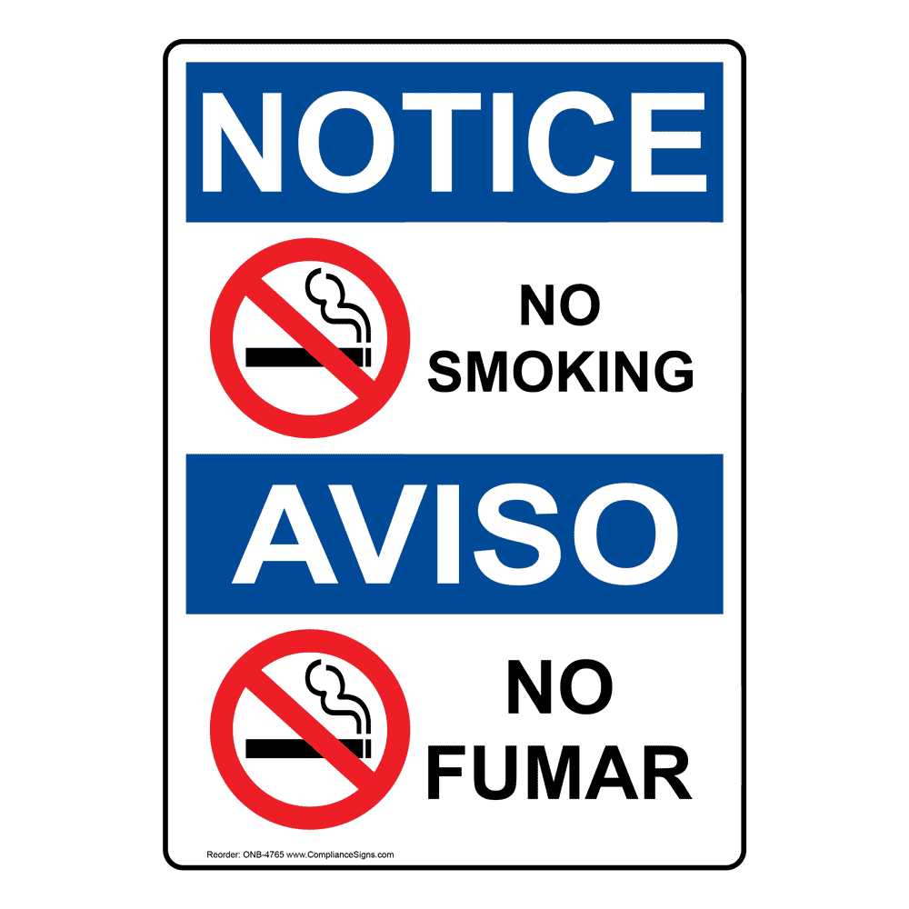 thumbnail image 2 of Multilingual No Smoking Sign – 330x125mm – Prohibited Symbol Sticker – Tuxedo Design 2 of 6