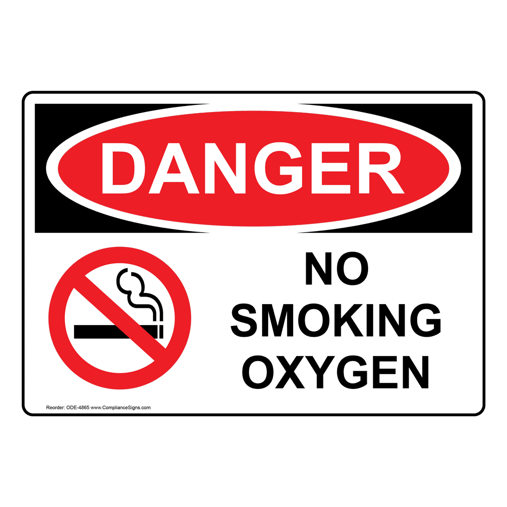 OSHA DANGER No Smoking Oxygen Sign With Symbol, Plastic | size: 7x5, ODE-4865