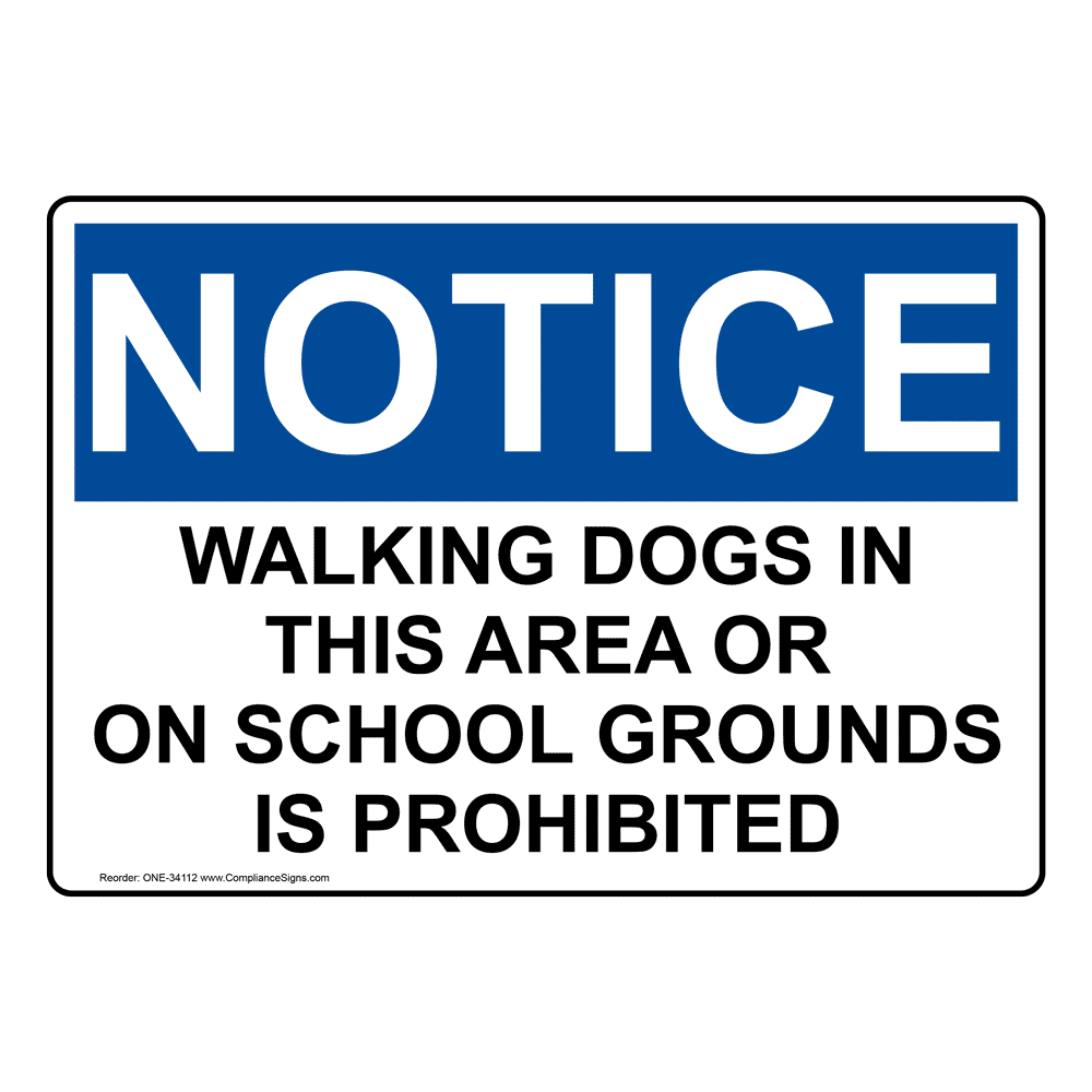 Prohibition sign no dogs childrens play area safety sign 