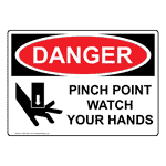 OSHA DANGER Pinch Point Watch Your Hands Sign ODE-5265 Machinery