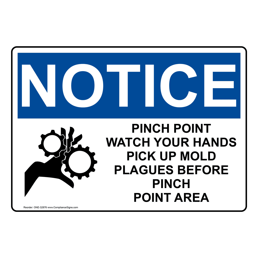 Do not touch pinch point symbol and text safety Sign. - Industrial