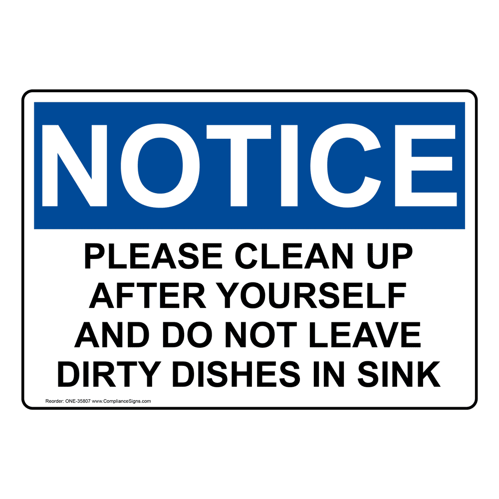 Please Clean Up After Yourself Sign: Printable Templates (Free PDF