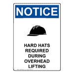 Portrait OSHA Hard Hats Required Sign With Symbol ONEP-35945