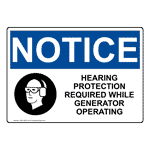 OSHA Hearing Protection Required Sign With Symbol ONE-36552