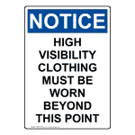 OSHA High Visibility Clothing Sign
