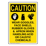 Portrait OSHA Wear Goggles, Face Sign With Symbol OCEP-6530